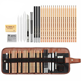 Hình ảnh 29PCS Pencil Set Drawing Sketching Charcoal Pencil Art Professional Art Supplies with Storage Bag Portrait Drawing Tool