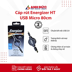 Mua Cáp Rút Micro USB Energizer (80cm) - Đen - Hàng Chính Hãng