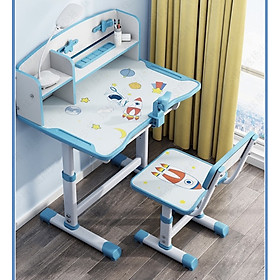 Mua Bộ bàn học sinh SC03 bàn học thông minh cho bé chống cận chống gù điều chỉnh được độ cao có giá sách ngăn đựng đồ