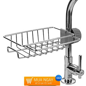 Giá Treo Vòi Đựng Đồ, Giẻ Rửa Chén Bát - Kệ Gắn Vòi INOX Để Đồ Giẻ Rửa Chén Bát