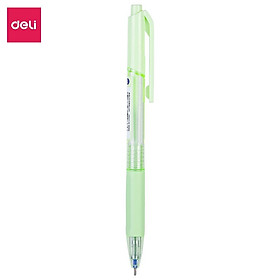 Bút bi mực gel nước Deli EQ199 đệm tay cao su / Bút Q199 Pastel mực xanh ngòi 0.7mm viết êm trơn