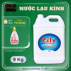 Nước Lau Kính Zily Can 9Kg - Tặng 1 Nước giặt đồ lót Zily 200gr
