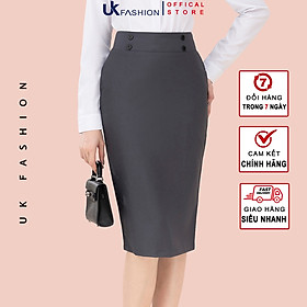 Chân Váy Bút Chì Công Cúc UK Fashion Thiết Kế Dáng Dài Sang Trọng, Chất Liệu Vải Co Giãn Và Mềm Mịn NKCV2209002