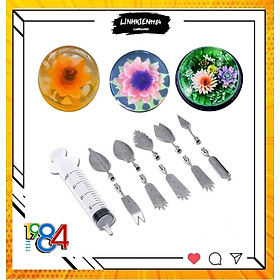 Bộ 10 món Làm Thạch Rau Câu 3D Nghệ Thuật họa tiết lá cây chát liệu Inox