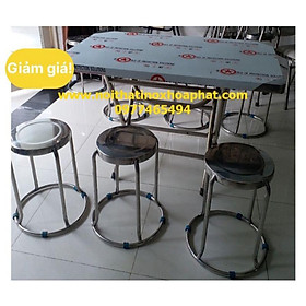 Mua Bộ Bàn Inox Chữ Nhật 1 Bàn +6 Ghế Giá Rẻ miễn phí Vận Toàn Quốc