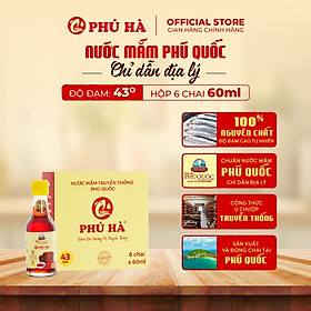 Nước mắm Phú Quốc Chỉ Dẫn Địa Lý Phú Hà 43 độ đạm - Hộp 6 chai 60ml