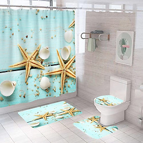 Mua Rèm phòng tắm / Rèm cửa sổ - Sao biển vàng và những vỏ sò ( 180 x 180cm )