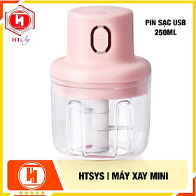 Mua Máy Xay Mini HT SYS Sạc Điện Có Cổng Sạc USB  Nhỏ Gọn Tiện Ích Dễ Sử Dụng Xay Hành Tỏi Rau Củ Quả Thể Tích 250ML - Hàng Nhập Khẩu