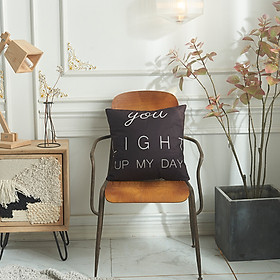 Mua Vỏ Gối Tựa Lưng Bắc Âu Nhung Nỉ In Màu 2 Mặt Đen Trắng Sang Trọng