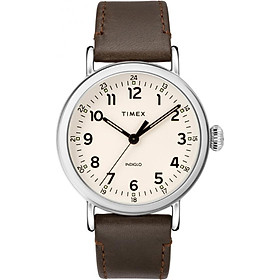 Đồng Hồ Nam Dây Da Timex Standard 40mm Silver-tone Case White Dial Brown Leather Strap - TW2T20700