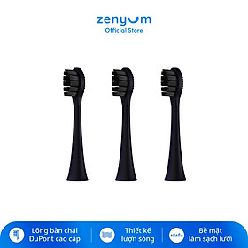 Combo 3 Đầu Bàn Chải Điện Thay Thế Zenyum Sonic - Công Nghệ Singapore - Đen