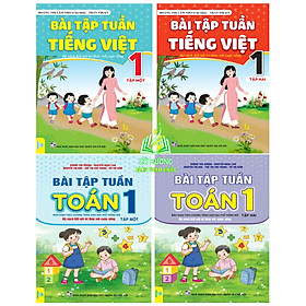 Sách - Combo Bài Tập Tuần Toán,Tiếng Việt lớp 1 (tập 1+ 2) (Kết Nối Tri Thức) (ND)