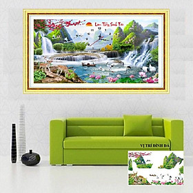 Mua Tranh đính đá Đồng Hồ Phong Cảnh lg1321 (80x50)