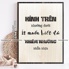 Mua Tranh gỗ tạo động lực TBIG028 -  Kính trên nhường dưới  ít muốn biết đủ  khiêm nhường nhẫn nhịn​