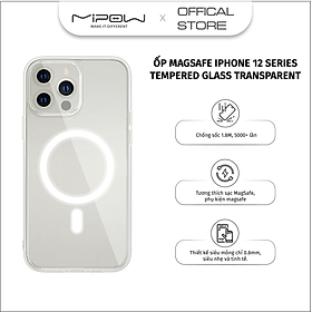 ỐP MIPOW MAG SAFE TEMPERED GLASS CHO IPHONE 12PRO I 12 PROMAX (TRANSPARENT) - HÀNG CHÍNH HÃNG