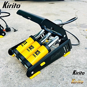 Bơm xe đạp chân Kirito nhật bản cao cấp 1-2-3 xilanh nén sử dụng bơm xe đạp, xe máy, ô tô, đệm, bóng