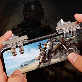 Bộ 2 Nút Bấm Chơi Game PUBG, ROS Dòng Nút Bấm 4 Chốt S10 Kết Hợp Cơ Và Cảm Ứng Trên Điện Thoại
