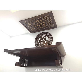 Mua bàn thờ gỗ sồi 89cm màu óc chó kèm chữ  chắn khói