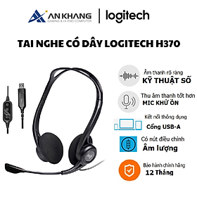 Tai nghe chụp tai Logitech H370 Âm thanh kỹ thuật số, Mic Chống Ồn (1 Giắc Cắm USB) - Hàng Chính Hãng - Bảo Hành 12 Tháng