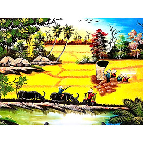 Mua Tranh sơn mài - ĐỒNG QUÊ VIỆT NAM - Size 40x60 cm
