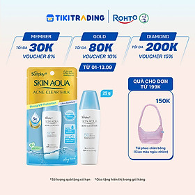 Kem chống nắng Skin Aqua cho da mụn, dạng sữa dùng hàng ngày Sunplay Skin Aqua Acne Clear Eco Việt Nam SPF 50, PA++++ 25g