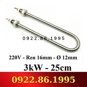 3kW - 220V - U ĐƠN ĐIỆN TRỞ ĐUN NƯỚC, NẤU CHÁO,THANH NHIỆT NỒI PHỞ hàng nhập
