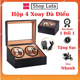 Hộp Đựng Đồng Hồ Cơ 4 Xoay 6 Trưng Bày Da Đà Điểu