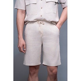 Quần nam linen be nhạt ngắn