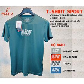 Sale đậm áo t-shirt nam cổ tròn phong cách thể thao chất polys siêu nhẹ mát thương hiệu Fezzio - Xanh green - L