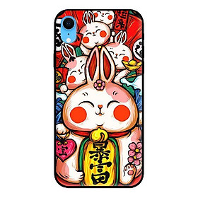 Ốp in cho iPhone XR Thỏ Trắng Má Đỏ - Hàng chính hãng
