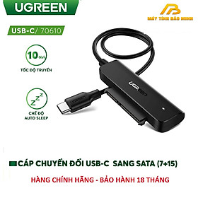 Cáp USB Type C kết nối ổ cứng SATA 2.5 inch Ugreen 70610 chính hãng - Hàng Chính Hãng