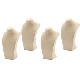 4 PCS Linen Jewelry Bust Stand Mannequin Shop Store Countertop Bracelets Rings Holder Organizer Store Retail