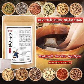 Bịch 28 Vị Thảo Dược Ngâm Chân Túi Lọc Đông Y 650g Tán Bột Thải Độc Giảm Stress Ngủ Ngon Chống Hôi Chân  - Túi 30 Gói Ngâm Chân