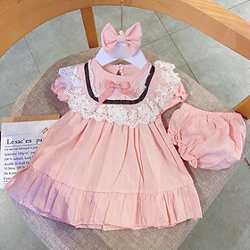 Sét váy 3 chi tiết váy +chíp +tuban cho bé