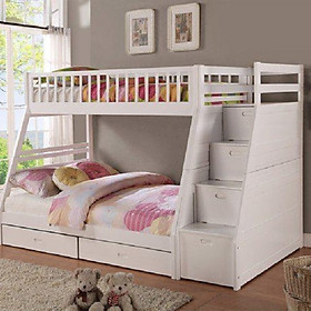 Mua Giường Tầng (cầu thang đổi chiều) trắng