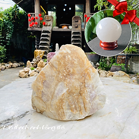 Đá thạch anh hồng thô NHASAN K287 trấn trạch nặng 16,5kg, cao 28cm x ngang 28cm x dày 18cm tự nhiên 100%