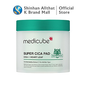 [ NEW ] Toner Dịu Da Nhạy Cảm Chiết xuất rau má - cấp ẩm sâu Medicube Super Cica Pad (Vegan) 150g/70 miếng