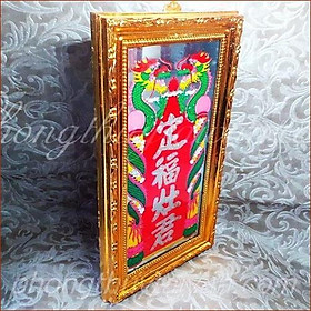 Mua Bài vị Ông Táo (liễng thờ khung vàng đỏ16*28cm)_video