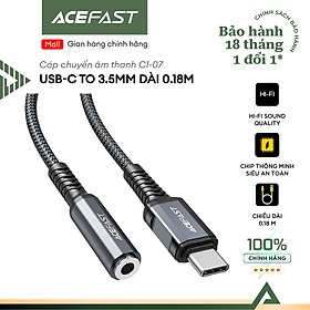 Cáp chuyển âm thanh Acefast USB-C to 3.5mm 0.18m - C1-07 Hàng chính hãng