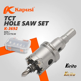 Bộ 6 mũi khoét sắt, Inox Kapusi Nhật Bản bao gồm 16 -18 - 20 - 22 - 25 - 30 K-3692