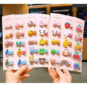 Set 5 kẹp tóc cho bé gái xinh xắn dễ thương phong cách Hàn Quốc