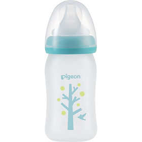 Bình Sữa Thủy Tinh Silicon Pigeon 160ml - Cây xanh (SS) - Cho Bé 0 Tháng +