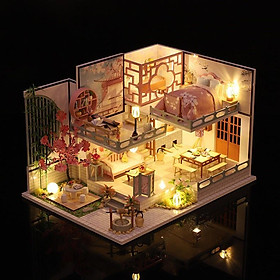 Mô hình nhà DIY Doll House Yaqin Court Kèm Mica Chống bụi