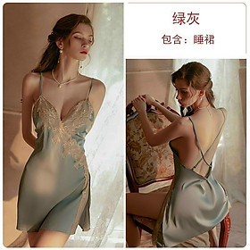 Váy Ngủ Lụa Hai Dây Sexy Quyến Rũ Chất Vải Lụa Mềm Mát Rượi, Kiểu Dáng Đơn Giản 1578