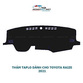 Thảm Taplo dành cho xe Toyota Raize 2021 chất liệu Nhung, da Carbon, da vân gỗ