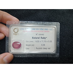 Viên ruby oval mài giác 5.08ct 40462