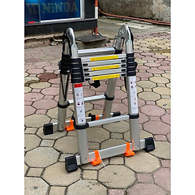 Mua Thang nhôm rút gọn chữ A có bánh xe NiNDA ND-38AIS cao chữ A 1m9  tải trọng 300kg  chất liệu dày dặn chắc chắn