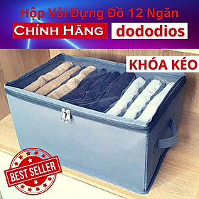 Mua Hộp vải đựng quần áo chia 11 ngăn -  Có Nắp Khóa Kéo  - Hộp vải đựng quần áo chia 12 ngăn túi để quần áo  khăn tắm  túi đựng quần áo chia ngăn  hộp vải chia 9 ngăn có nắp - Chính hãng dododios