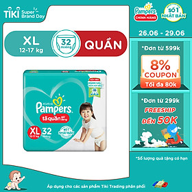 Tã Quần Pampers Giữ Dáng Mới Gói Lớn L36/XL32/XXL28/M40