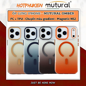 Ốp lưng nhám chống sốc đổi màu Gradient sạc từ tính không dây cho iPhone 17 Pro Max / 17 Pro hiệu Mutural Icesense - Thiết kế sang trong, Viền TPU đệm khí, mặt lưng PC chống ố vàng - Hàng nhập khẩu - Black - Đen - iPhone 17 Pro